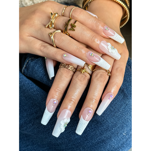 Art des ongles en cristal effet neige, à poser sur les ongles - Product Image 2