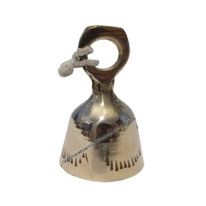 Top Selling Premium Quality Handmade Brass Bell with Hanging Loop Perfect for Spiritual Decor Garden <b>Home</b> Mandir Balcony - Product Image 5