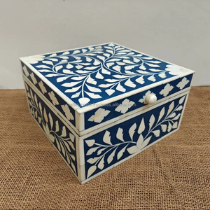 Elegant <b>Vintage</b> Handcrafted Bone Inlay Wooden <b>Jewelry</b> <b>Box</b> High Quality Handmade Resin Keepsake <b>box</b> wood crafts wooden boxes sale - Product Image 2