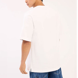 เสื้อยืดผ้าฝ้ายถักแบบเป็นมิตรต่อสิ่งแวดล้อม 100% สำหรับฤดูร้อน น้ำหนัก 220 กรัม ระบายอากาศได้ดี ทรงหลวม ดีไซน์ลายแผงแบบกำหนดเองได้ - Product Image 6