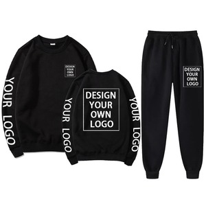 Sudadera deportiva para gimnasio, conjunto de pantalones de chándal con logotipo personalizado para hombre, 2 uds., a prueba de viento, reversible, cuello redondo, pantalones ligeros para correr - Product Image 1