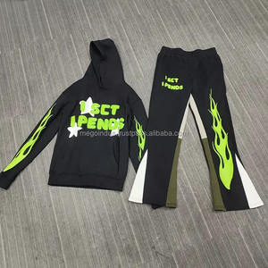 Ensemble sweat-shirt et pantalon de survêtement unisexe personnalisé pour homme, femme et grossesse, grande taille, évasé, empilé, respirant, sans ourlet brut pour - Product Image 6