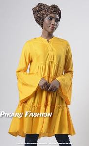 New Arrival Hot Selling Women's Casual Midi Dresses for Women Ruffle Long Sleeve V-Neck Vacation Designer Short Dress - Product Image 2