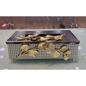 Porte-boîte à mouchoirs en métal doré de haute qualité distributeur de mouchoirs de table décoratif moderne pour bureau à domicile meilleur prix - Product Image 1