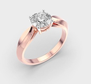 Anillo de diamantes de laboratorio de oro de 14 quilates al por mayor, joyería de origen ético de corte brillante redondo de 1 quilate para venta al por menor y comercio electrónico - Product Image 6