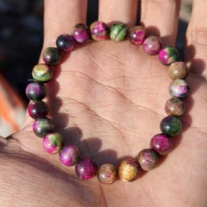 Pulsera de Piedras Naturales Hecha a Mano de Lujo, Ajustable, de Plata 925 de 8 mm, para Mujer y Niña, Varios Colores, Joyería de Regalo - Product Image 1