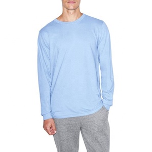 T-shirt en coton 100% respirant à manches longues pour homme, col rond, taille plus, personnalisable, tricoté - Service OEM en gros, été - Product Image 1