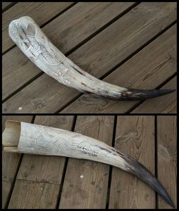 Cuerno para beber vikingo hecho a mano de cuerno Real Natural de la mejor calidad de tradición pulida con la mejor calidad hecho por exportación desde la India - Product Image 4