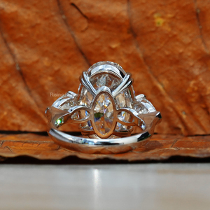 Anillo de Compromiso con Tres Piedras de Diamante Ovalado de 5.0 Ct Cultivado en Laboratorio, Oro Blanco, Estilo Bohemio, Certificado IGI, Anillos de Diamante de Aniversario - Product Image 5