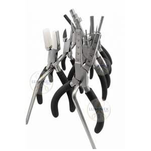 Juego de 8 Alicates de Acero Inoxidable para Joyería, con Soporte, Empuñaduras Negras, Mordazas Rectangulares de Nailon, Alicates para Envolver, Cortador de Alambre, Kit de Herramientas - Product Image 3