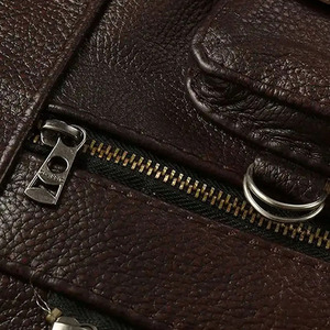 เสื้อกั๊กสำหรับผู้ชายแจ็คเก็ตมอเตอร์ไซด์แขนกุดทำจากวัสดุหนัง PU แท้แท้แท้แท้แท้เนื้อผ้ามีซิปปิดและซิปสำหรับแข่งรถยนต์ - Product Image 5