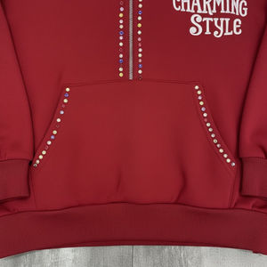 Nouveautés, prix de gros, logo personnalisé, survêtements en strass, poids lourd, surdimensionné, en molleton français, ensembles de jogging de haute qualité - Product Image 4