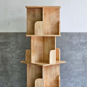Étagère mobile moderne à 4 niveaux en bois naturel KS68193 pour salon, bureau, chambre d'enfant, chambre à coucher, design sur pied - Product Image 5