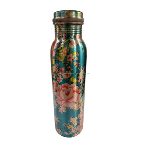 Bouteille d'eau antioxydante en cuivre pur 100% de qualité supérieure de 900ml à boire directement avec le style d'artisan pour les adultes et l'école du dos - Product Image 4