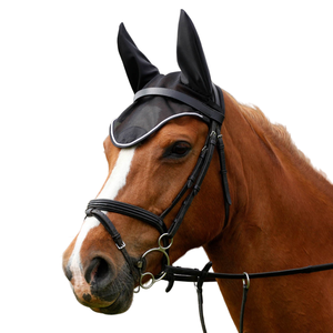 Cristal cheval mouche voile/oreille Bonnet en gros conception personnalisée Top qualité cheval mouche contrôle oreille Bonnet équitation oreille Bonnet - Product Image 2