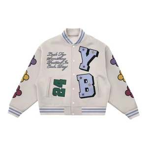 Bordado de cuero mangas Letterman Varsity chaquetas para hombres Varsity chaquetas personalizadas - Product Image 6