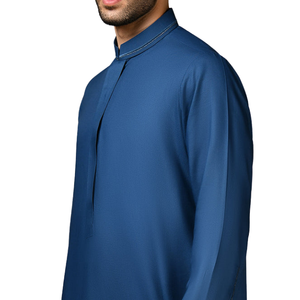 Haute qualité musulman Ramadan moyen-orient ethnique Jubba vêtements Style saoudien arabe Thobe pour hommes respirant à manches longues hommes Thobe - Product Image 2