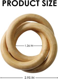 Ronds de serviette en bois ensemble de 6 ronds de serviette en bois de ferme porte-boucles de serviette à la main pour le mariage de réglage de table - Product Image 6