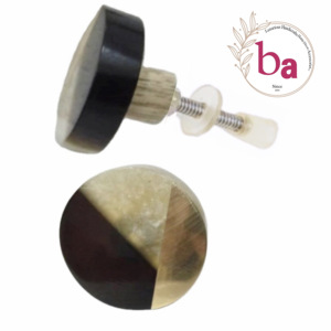 Boutons de tiroir ronds modernes tricolores en résine or et noir Boutons de porte en résine pour armoires de cuisine et armoires - Product Image 1