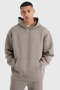 Conjunto de pantalones de chándal transpirables y Sudadera con capucha, chándal holgado acampanado de algodón en blanco de gran tamaño liso de peso pesado para hombres - Product Image 4