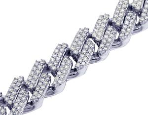 Conception personnalisée spéciale en argent S925 de haute qualité avec chaîne cubaine en diamant rond Moissanite pour hommes - Product Image 3