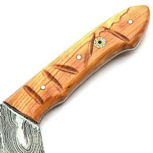 ชุดมีดเชฟเหล็กดามัสกัสสไตล์ญี่ปุ่นพร้อมที่จับไม้สำหรับใช้ในครัวและตกปลามีดใบมีดคงที่ - Product Image 4