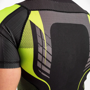 Men's Fitted Sublimation Printed Rash Guard Black <b>Neon</b> Green Moisture Wicking Stretch Breathable MMA Combat Sports Shirt - Product Image 5