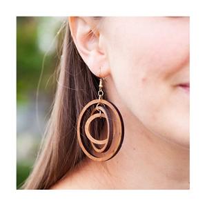 Nouveau design femmes boucles d'oreilles en bois bijoux forme ronde femmes bijoux boucle d'oreille par STAR CRAFTS INDE fabricant de l'inde - Product Image 1