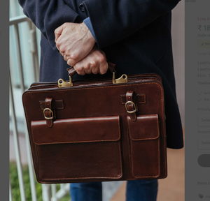 Porte-documents en cuir pour ordinateur portable personnalisé hommes, monogramme croix corps ordinateur fronde cadeaux pour lui porte-documents en cuir homme - Product Image 1