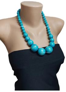 Nouveauté ZAM ZAM IMPEX collier de déclaration de perles en bois bleu audacieux grand collier de déclaration de perles audacieuses pour anniversaire disponible - Product Image 4