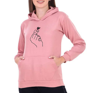 Sudadera con capucha de manga larga para mujer de nuevo diseño de moda de calidad superior 2025 venta en línea transpirable 100% algodón Sudadera con capucha para mujer OEM - Product Image 1