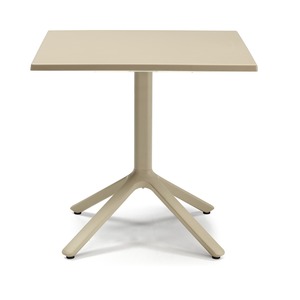 โต๊ะสี่เหลี่ยมแบบตั้งพื้นพร้อมท็อปโพลีเมอร์และเสาโลหะเคลือบสี - Product Image 1