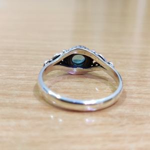 Bague de fiançailles en argent sterling 925 pierre précieuse de quartz bleu classique avec sertissage de lunette plaqué argent pour mariage et fête - Product Image 4