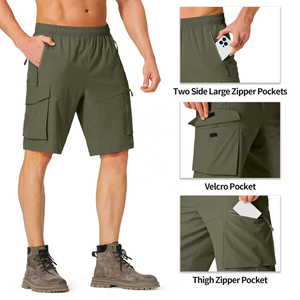 Nouveauté : Shorts cargo pour hommes résistants à l'eau, séchage rapide, extensibles, pour activités de plein air, plusieurs poches, couleurs et tailles personnalisées, vente en gros - Product Image 4