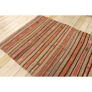 Tapis de 4,5 x 7,1 pieds, tapis turc vintage, tapis en laine orange - Product Image 4