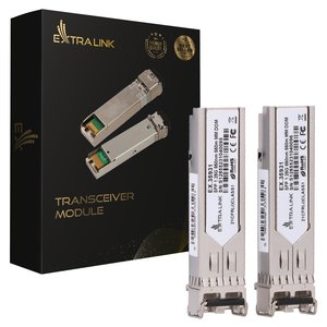 Módulo SFP Extralink SFP 1.25G, paquete de 2, 1.25Gbps, LC/UPC, 850nm, 550m, Multimodo, DOM, Dedicado a HP/Aruba - Product Image 1