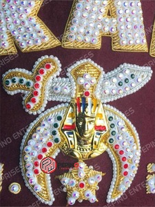 Fez Shriner <b>Hat</b> With Bullion and Rhinestone With Tassel <b>Holder</b>,shriner Regalia <b>Hat</b> Turkish <b>Hat</b> - Product Image 2