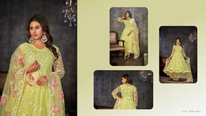 ANARKALI-Robe mi-longue au sol pour fête de mariage Modal manches dos Logo motifs décoration taille naturelle modèle de commande - Product Image 2