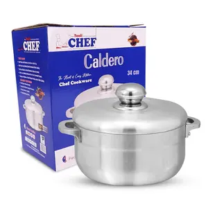 Chef Marmite/marmite Caldero en aluminium de haute qualité avec couvercle en aluminium 28 cm (6.1L & 6.5QT & H 10cm) -Meilleure qualité (four hollandais) - Product Image 2