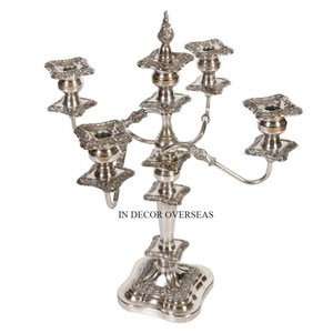 Métal de qualité supérieure de haute qualité plaqué or Antique élégant Designer ensemble de 2 pièces de table de mariage pièce maîtresse bougeoir fournitures - Product Image 4