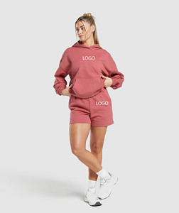 Nouveau surdimensionné de haute qualité Logo personnalisé pulls à capuche femmes 500GSM Fitness & Jogging porter poche kangourou sweats à capuche - Product Image 4