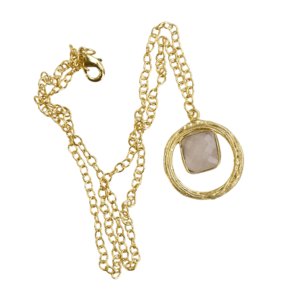 Collar con Dije de Latón Mate Minimalista, Joyería de Moda Unisex Hecha a Mano, Precio de Fábrica, OEM, ODM - Product Image 1