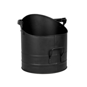 Deluxe Charcoal Bucket in Sleek Black Metal With Elegant Design Perfect for Stylish Indoor and Outdoor Fireplace Storage - Product Image 1