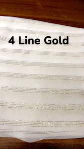 Tissu en Georgette de Viscose Premium Personnalisable Teintable avec des Tissages Métalliques Or et Argent Intriqués en Jari - Product Image 3