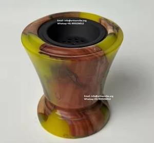 Brûleur d'encens en résine époxy de luxe pour le Ramadan avec plateau en bois, porte-bakhoor oud, décoration aromatique pour la maison, diffuseur islamique mubkhar - Product Image 1