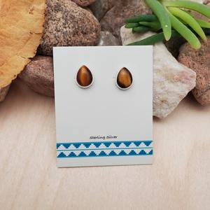 Boucles d'oreilles en pierres précieuses d'oeil de tigre bijoux pour femmes bijoux en argent de Style Boho 925 en argent Sterling tendance boucles d'oreilles faites à la main - Product Image 3