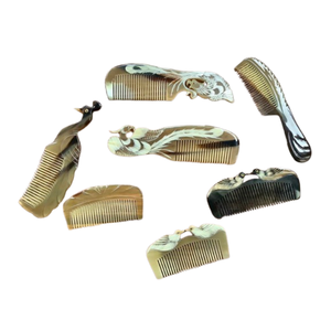 Artesanía tradicional de Vietnam, peine de cuerno de Búfalo con mango para cabello sin enredos, ideal para uso diario - Product Image 2