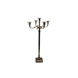 Candelabro hecho a mano de 5 brazos con revestimiento de latón, soporte de alta calidad para decoración de eventos de boda, disponible en la exportación - Product Image 1