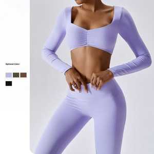 Conjuntos de yoga para mujer al por mayor ropa deportiva ropa de entrenamiento pantalones de yoga mallas para mujer traje de yoga talla grande gimnasio - Product Image 6