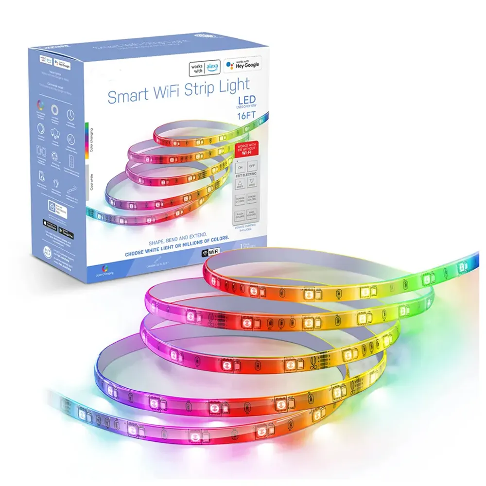 شريط إضاءة ليد ذكي شريط ضوئي/RGBW/AG 10 وات واي فاي قابل للتعتيم يعمل مع اليكسكا ومساعد جوجل RGBW متعدد